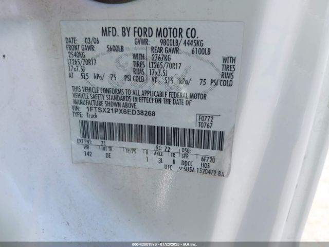 2006 FORD F-250 1FTSX21PX6ED38268 Photo 8