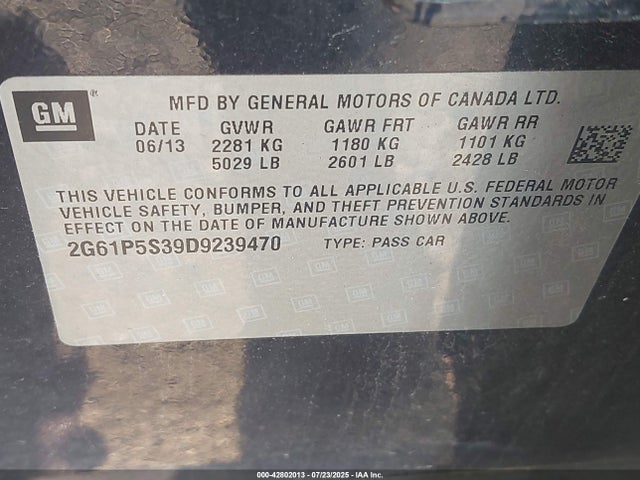 2013 CADILLAC XTS 2G61P5S39D9239470 Photo 8