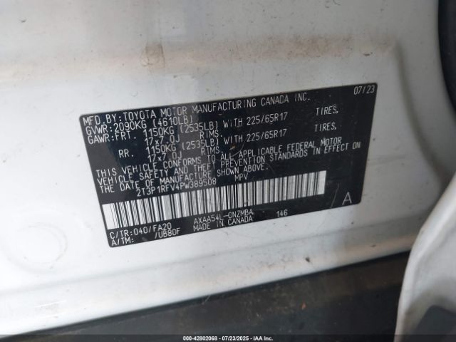 2023 TOYOTA RAV4 2T3P1RFV4PW389508 Photo 8