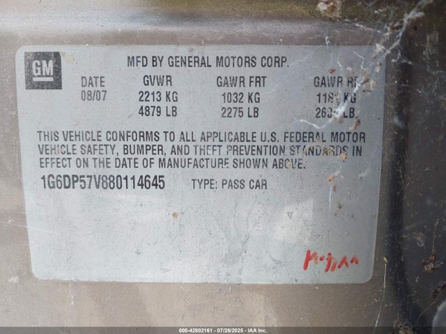 2008 CADILLAC CTS 1G6DP57V880114645 Photo 8