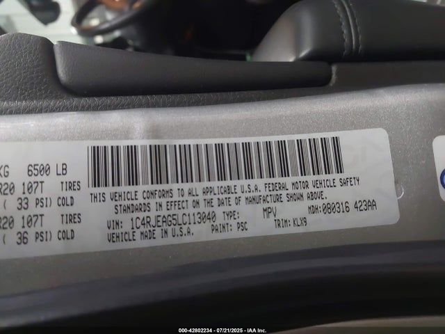 1C4RJEAG5LC113040 Jeep Grand Cherokee