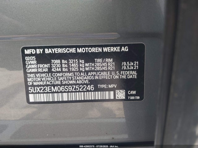 5UX23EM06S9Z52246 BMW X7