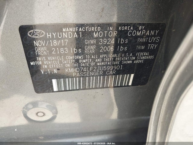 Hyundai mpi nu 2018 KMHD74LF2JU599901 Image 9