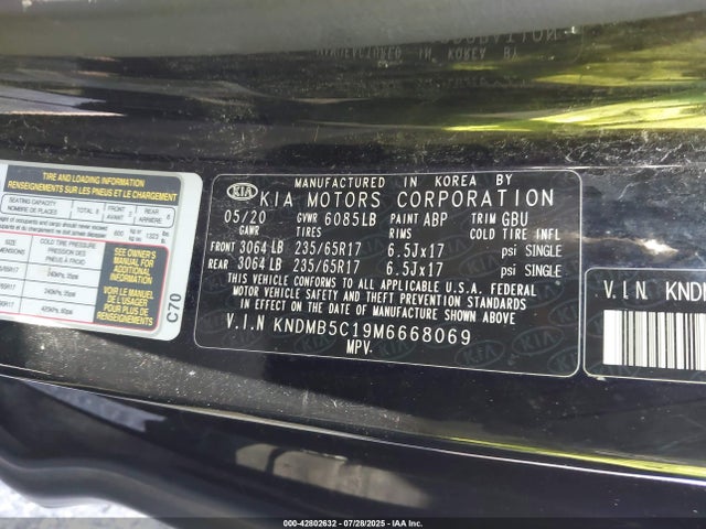 KNDMB5C19M6668069 KIA gdi lamda - ii