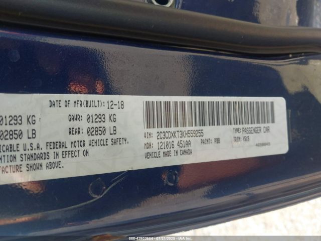 2019 DODGE CHARGER 2C3CDXKT3KH559255 Photo 8