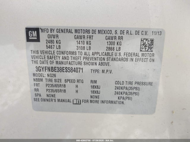 2014 CADILLAC SRX 3GYFNBE38ES584071 Photo 8