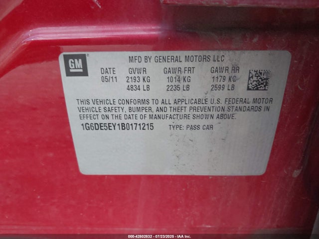 2011 CADILLAC CTS 1G6DE5EY1B0171215 Photo 8