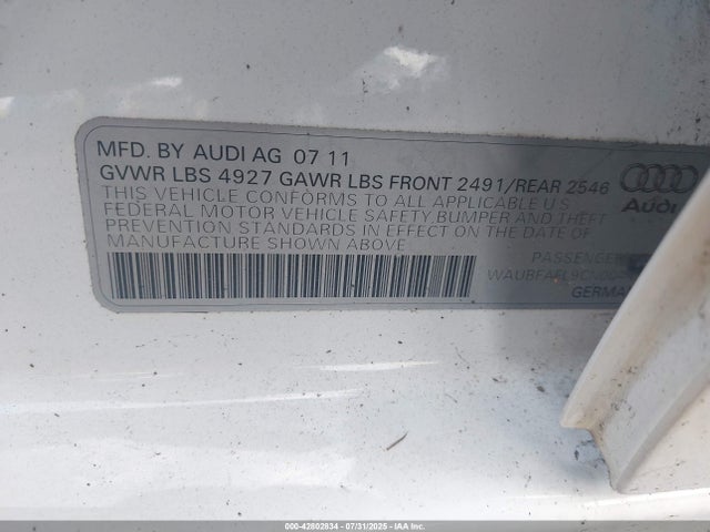 2012 AUDI A4 WAUBFAFL9CN004437 Photo 8