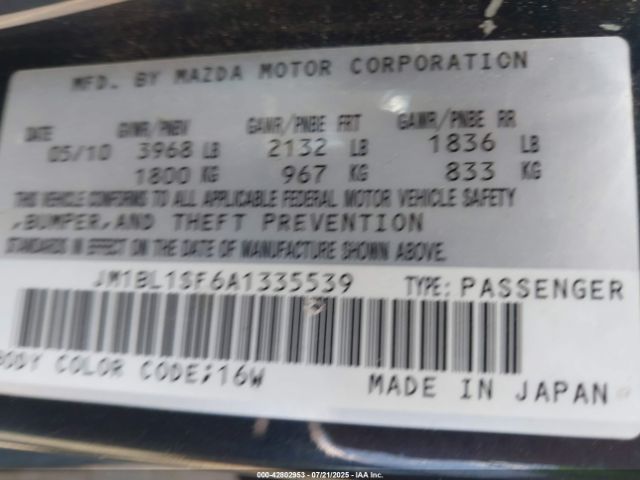 2010 MAZDA MAZDA3 JM1BL1SF6A1335539 Photo 8