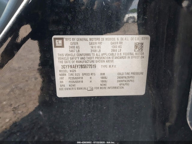 2011 CADILLAC SRX 3GYFNAEY7BS677519 Photo 8