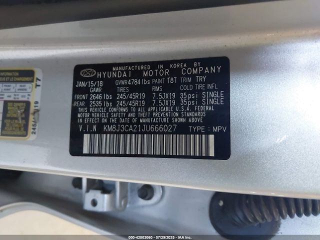 2018 HYUNDAI TUCSON KM8J3CA21JU666027 Photo 8