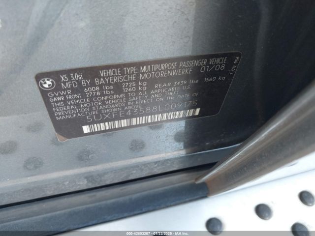 2008 BMW X5 5UXFE43588L009175 Photo 8