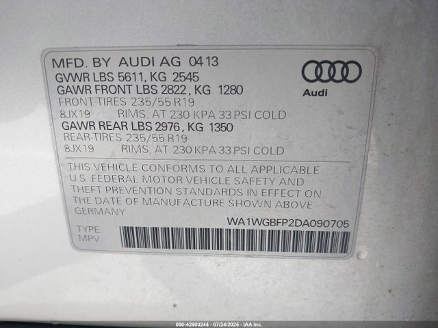 2013 AUDI Q5 WA1WGBFP2DA090705 Photo 8