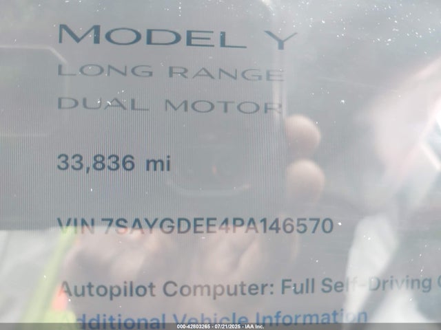 2023 TESLA MODEL Y 7SAYGDEE4PA146570 Photo 6
