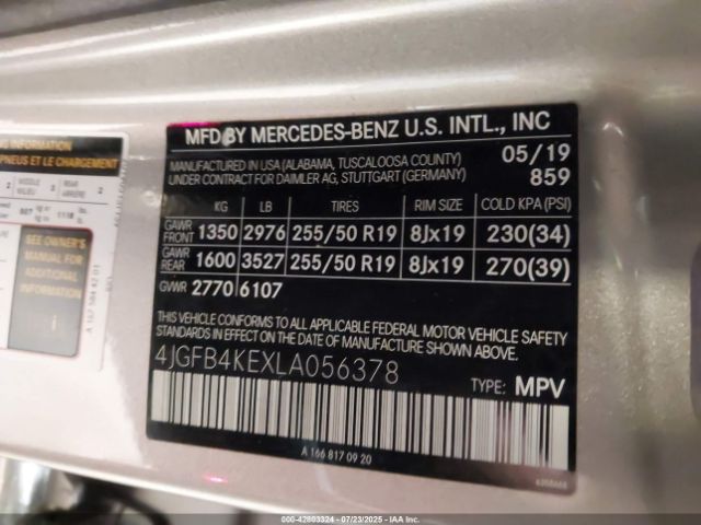 2020 MERCEDES-BENZ GLE 350 4JGFB4KEXLA056378 Photo 8