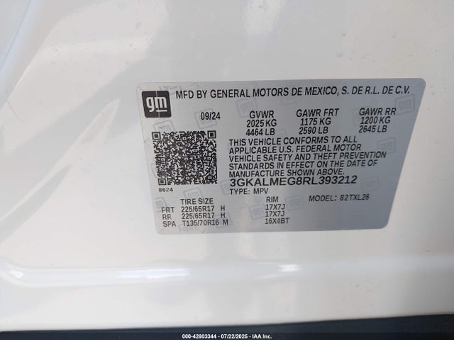 3GKALMEG8RL393212 GMC lsd