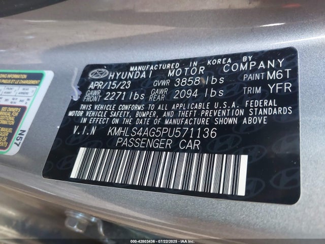 Hyundai ELANTRA SEL 2023 KMHLS4AG5PU571136 Image 9