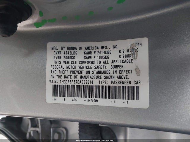 Honda lfa1 2014 1HGCR6F57EA005014 Image 9