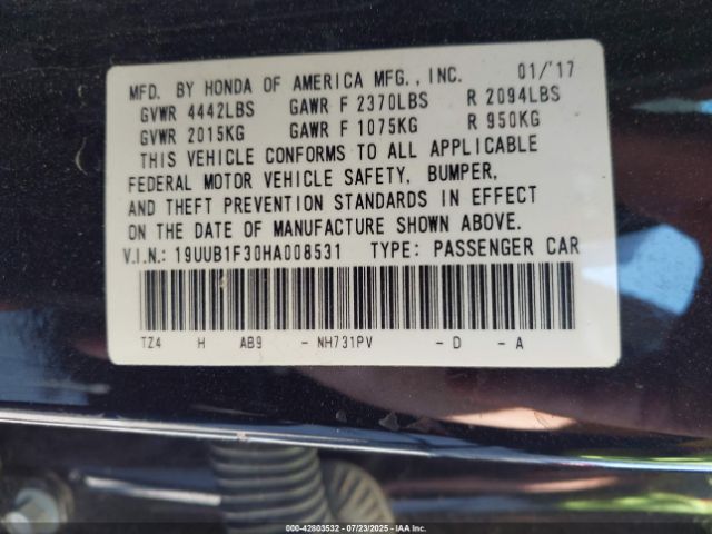 2017 ACURA TLX 19UUB1F30HA008531 Photo 8