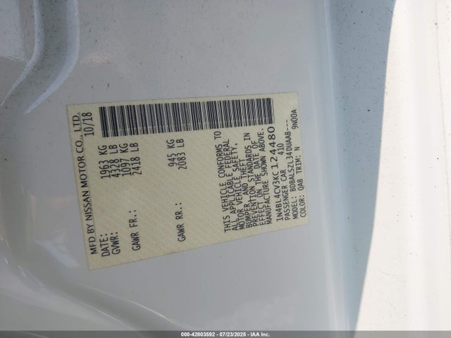1N4BL4CV3KC124480 Nissan 2019