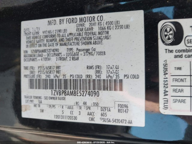 1ZVBP8AM8E5274090 Ford 2014