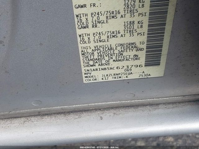 2010 NISSAN PATHFINDER 5N1AR1NB5AC623796 Photo 8