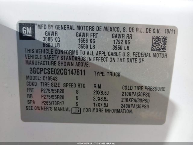 2012 CHEVROLET SILVERADO 1500 3GCPCSE02CG147611 Photo 8