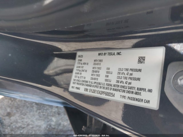 2023 TESLA MODEL 3 5YJ3E1EA3PF600254 Photo 8