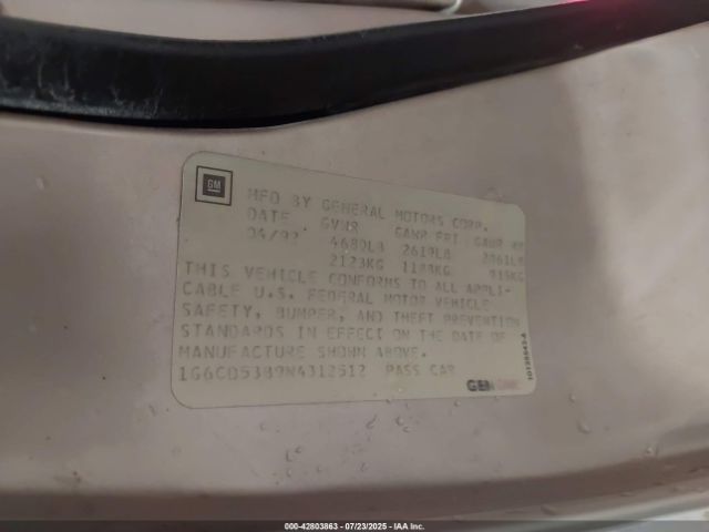 1992 CADILLAC DEVILLE 1G6CD53B9N4312512 Photo 8