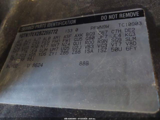 2011 GMC SIERRA 1500 1GTN1TEX2BZ269772 Photo 8
