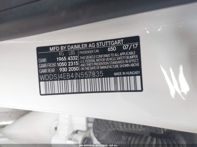 Mercedes-Benz m270 2018 WDDSJ4EB4JN557835 Image 9