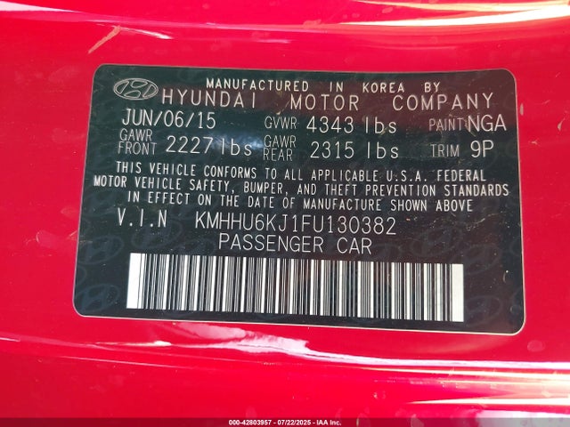 KMHHU6KJ1FU130382 Hyundai gdi lambda ii