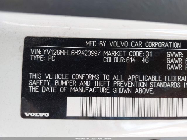 2017 VOLVO S60 YV126MFL6H2423997 Photo 8