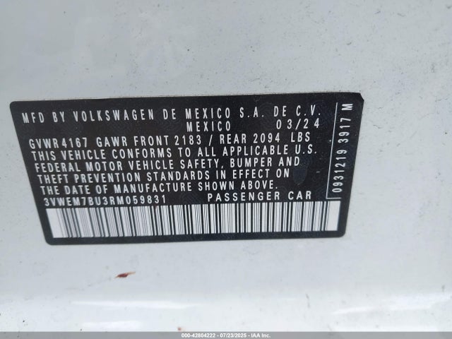 Volkswagen tsi 2024 3VWEM7BU3RM059831 Image 9