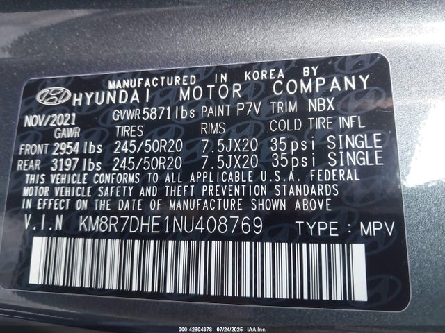 Hyundai gdi lambda ii 2022 KM8R7DHE1NU408769 Image 9