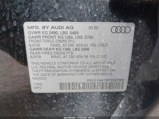 2023 AUDI Q5 WA1EAAFY6P2087689 Photo 8