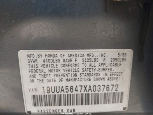 1999 ACURA TL 19UUA5647XA037672 Photo 8