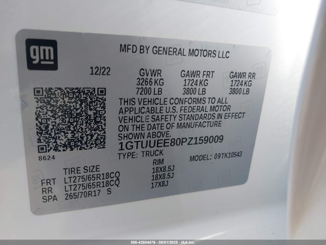 1GTUUEE80PZ159009 GMC lz0