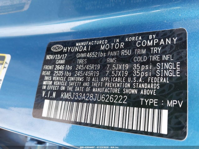 KM8J33A28JU626222 Hyundai t-gdi gamma
