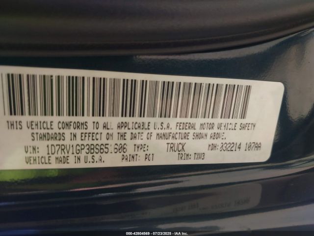 2011 RAM RAM 1500 1D7RV1GP3BS651606 Photo 8