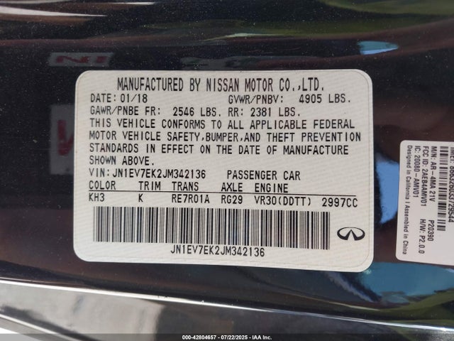 JN1EV7EK2JM342136 Infiniti 2018