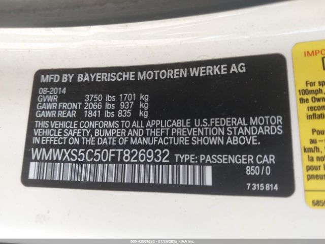 2015 MINI HARDTOP WMWXS5C50FT826932 Photo 8