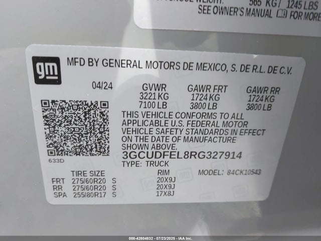 3GCUDFEL8RG327914 Chevrolet l87