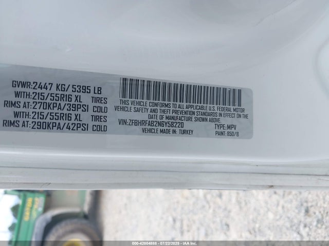ZFBHRFAB2N6Y58220 RAM Promaster City