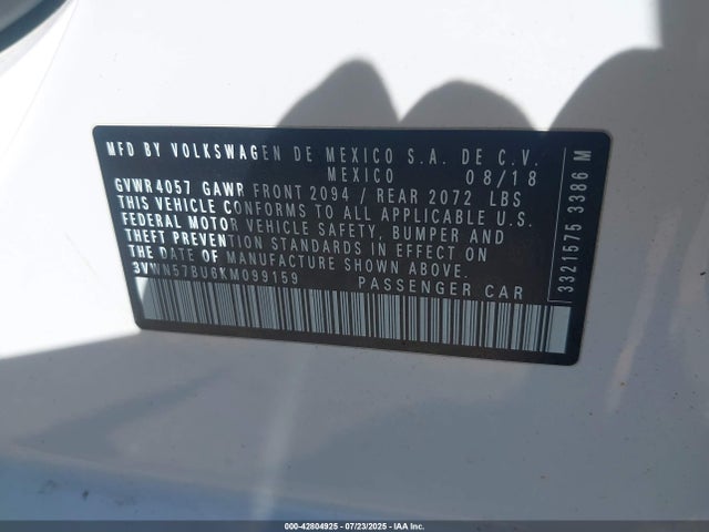 3VWN57BU6KM099159 Volkswagen 1.4 tsi