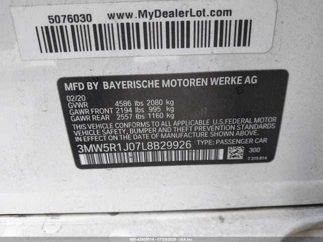 3MW5R1J07L8B29926 BMW 2020