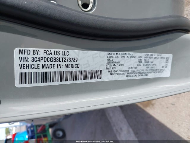 Dodge 2020 2020 3C4PDCGB3LT273789 Image 9