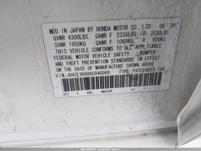 2006 ACURA TSX JH4CL96986C040069 Photo 8