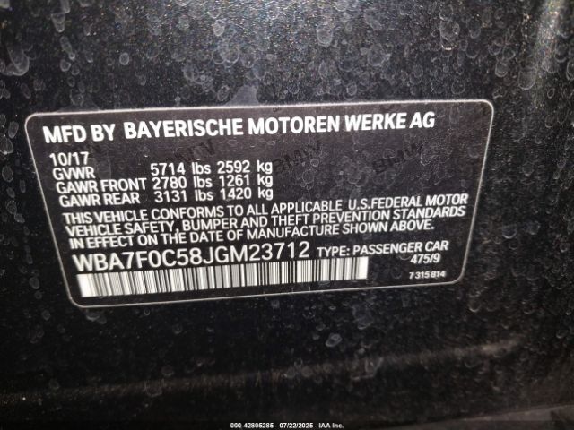 2018 BMW 750I WBA7F0C58JGM23712 Photo 8