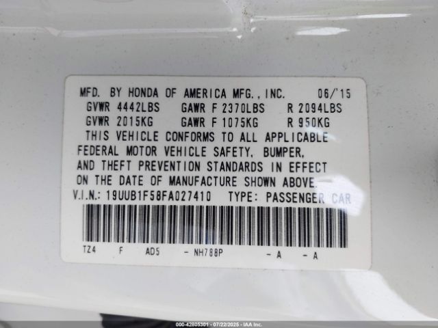 2015 ACURA TLX 19UUB1F58FA027410 Photo 8